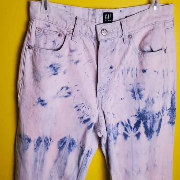 Gap Tie Dye Straight Cut Jeans Size 4 Tall - Picture 4 of 11